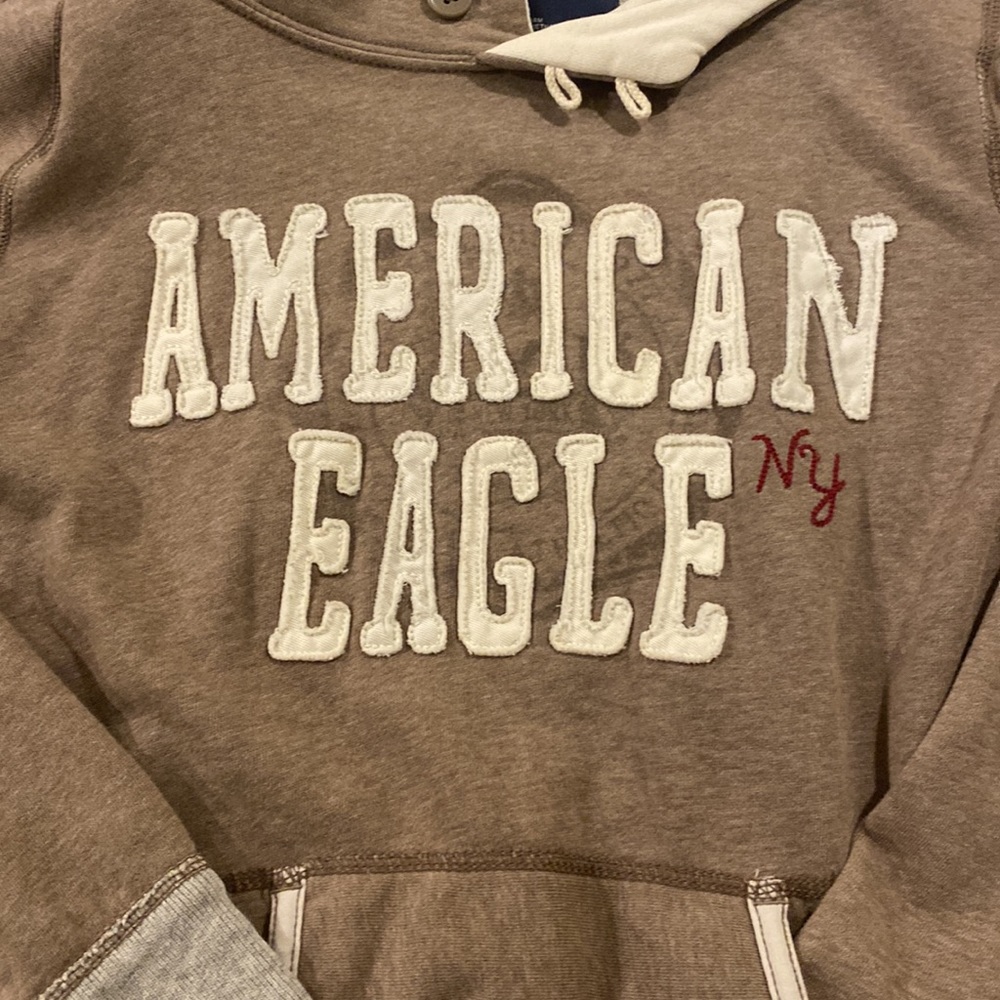 American Eagle Women’s Hoodie in Brown/Tan - Picture 5 of 8